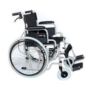 Comfort Plus DM-312 Centro 45 cm Tekerlekli Sandalye | Refakatçi Frenli, Çelik Şase