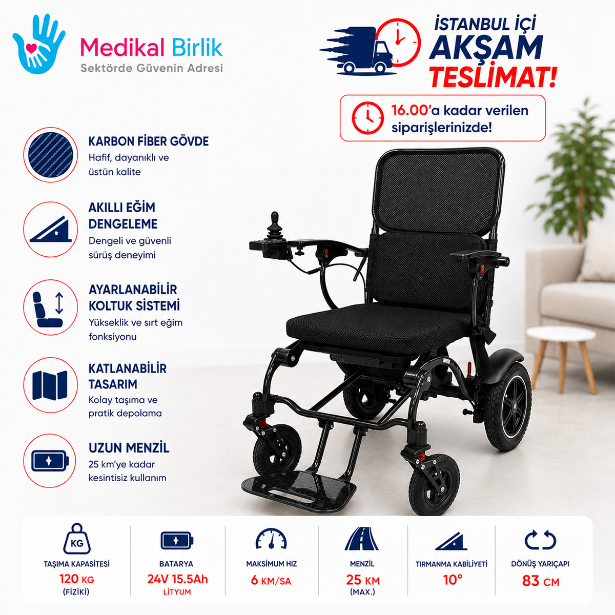 P214 Karbon Fiber Akülü Tekerlekli Sandalye | Hafiflik, Güç ve Teknolojiyi Bir Araya Getiren Üst Segment Model