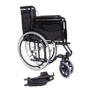 Tagesan 120 KG Taşıma Kapasiteli Ky809bj Siyah Kumaş Standart Transfer Refakatçı Frenli Tekerlekli Sandalye