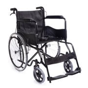 Tagesan 120 KG Taşıma Kapasiteli Ky809bj Siyah Kumaş Standart Transfer Refakatçı Frenli Tekerlekli Sandalye