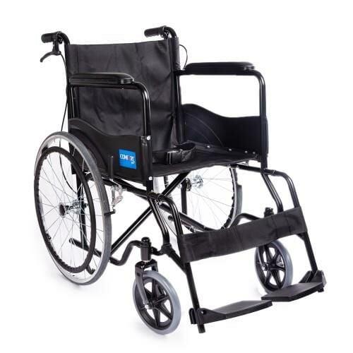 Comfort Plus Ky809bj Siyah Kumaş Standart Transfer Refakatçı Frenli Tekerlekli Sandalye