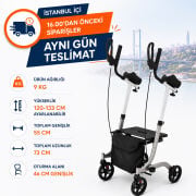 P787 Kol Dayamalı Lüks Rollatör | Ön Kol Destekli, Ergonomik ve Güvenli Yürüme Yardımcısı