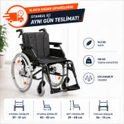 DIETZ TOMTAR MR-LG Alüminyum Manuel Tekerlekli Sandalye | Almanya Üretimi, Hafif ve Ayarlanabilir Konforlu Manuel Sandalye