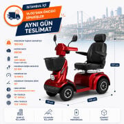 P414 Akülü Tekerlekli Sandalye Engelli Aracı | 180 kg Taşıma Kapasiteli Güçlü ve Üst Segment Scooter
