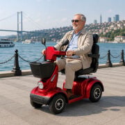 P414 Akülü Tekerlekli Sandalye Engelli Aracı | 180 kg Taşıma Kapasiteli Güçlü ve Üst Segment Scooter