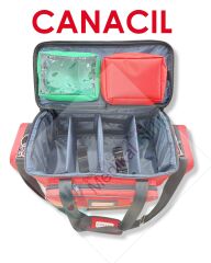 Canacil Travma Çantası TK6521 Kırmızı Profesyonel Acil Müdahale Çantası 63CM