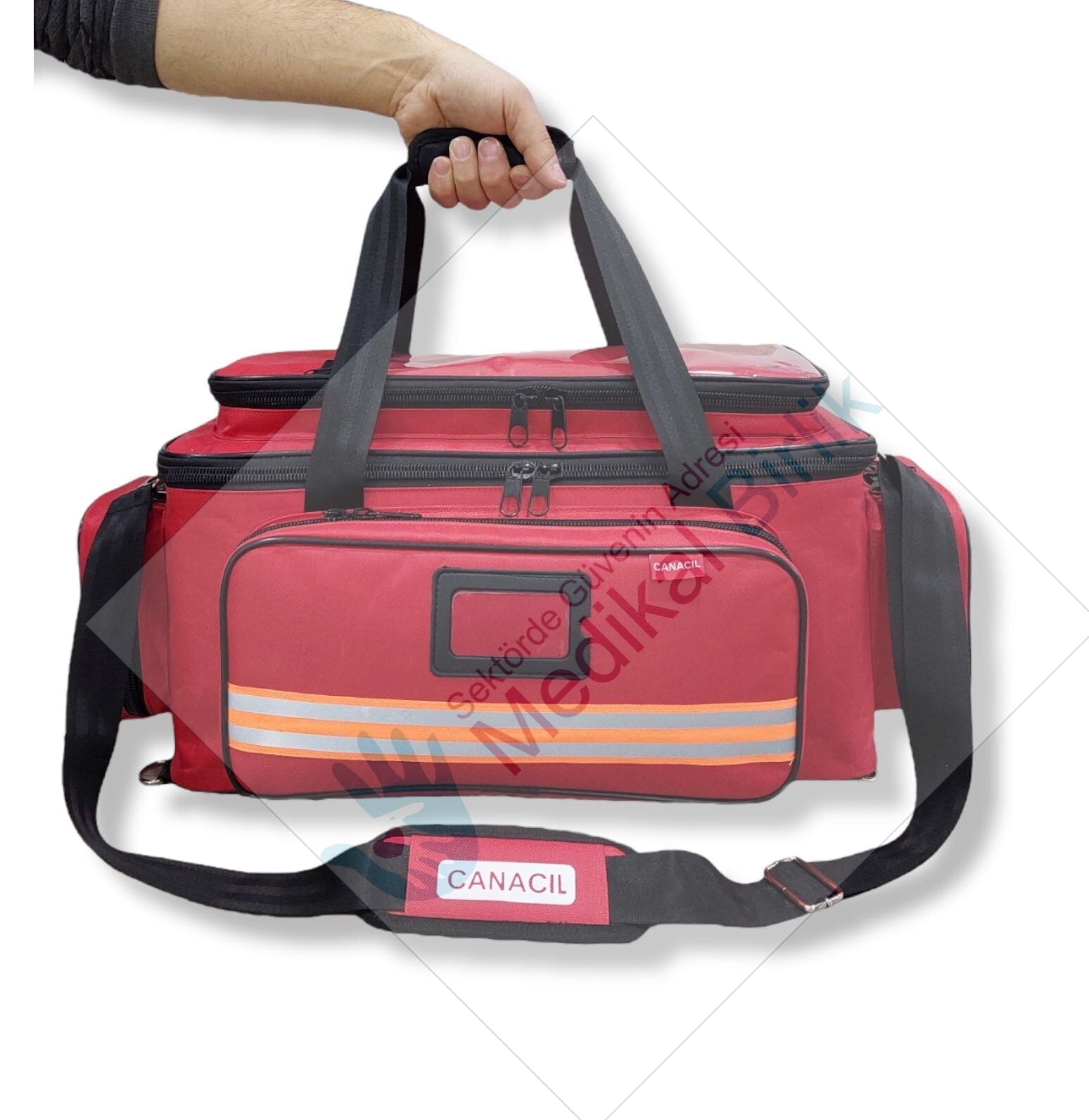 Canacil Travma Çantası TK6521 Kırmızı Profesyonel Acil Müdahale Çantası 63CM