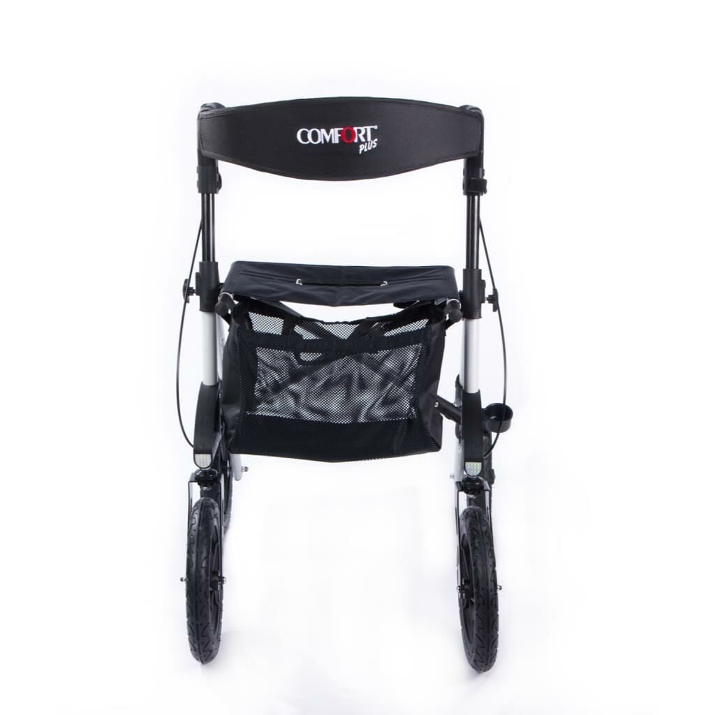 Comfort Plus DM-800 Alüminyum Rollatör | Büyük Tekerlekli, Frenli, Oturaklı Yürüteç