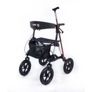 Comfort Plus DM-800 Alüminyum Rollatör | Büyük Tekerlekli, Frenli, Oturaklı Yürüteç