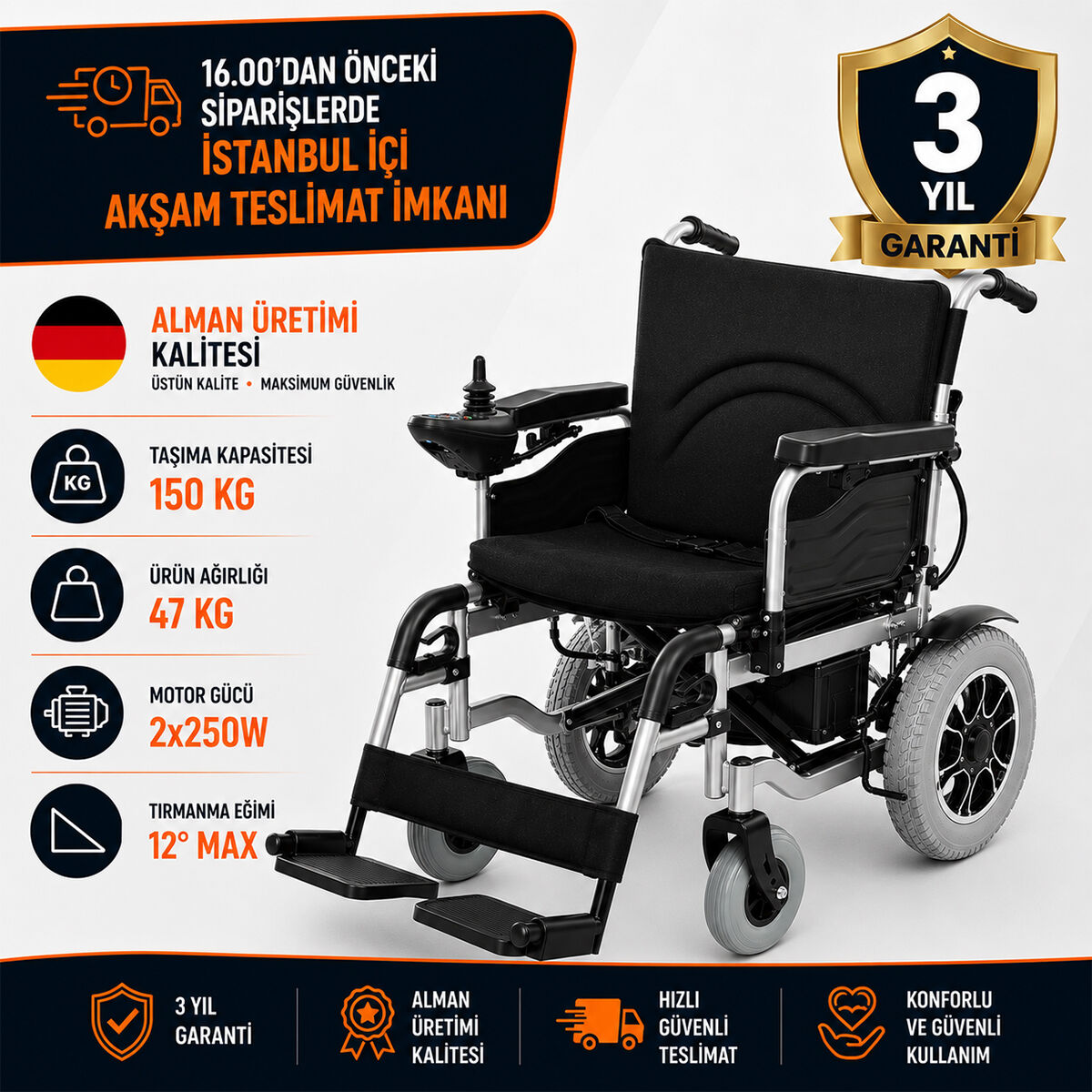 Römer R103 Geniş Beden Akülü Tekerlekli Sandalye