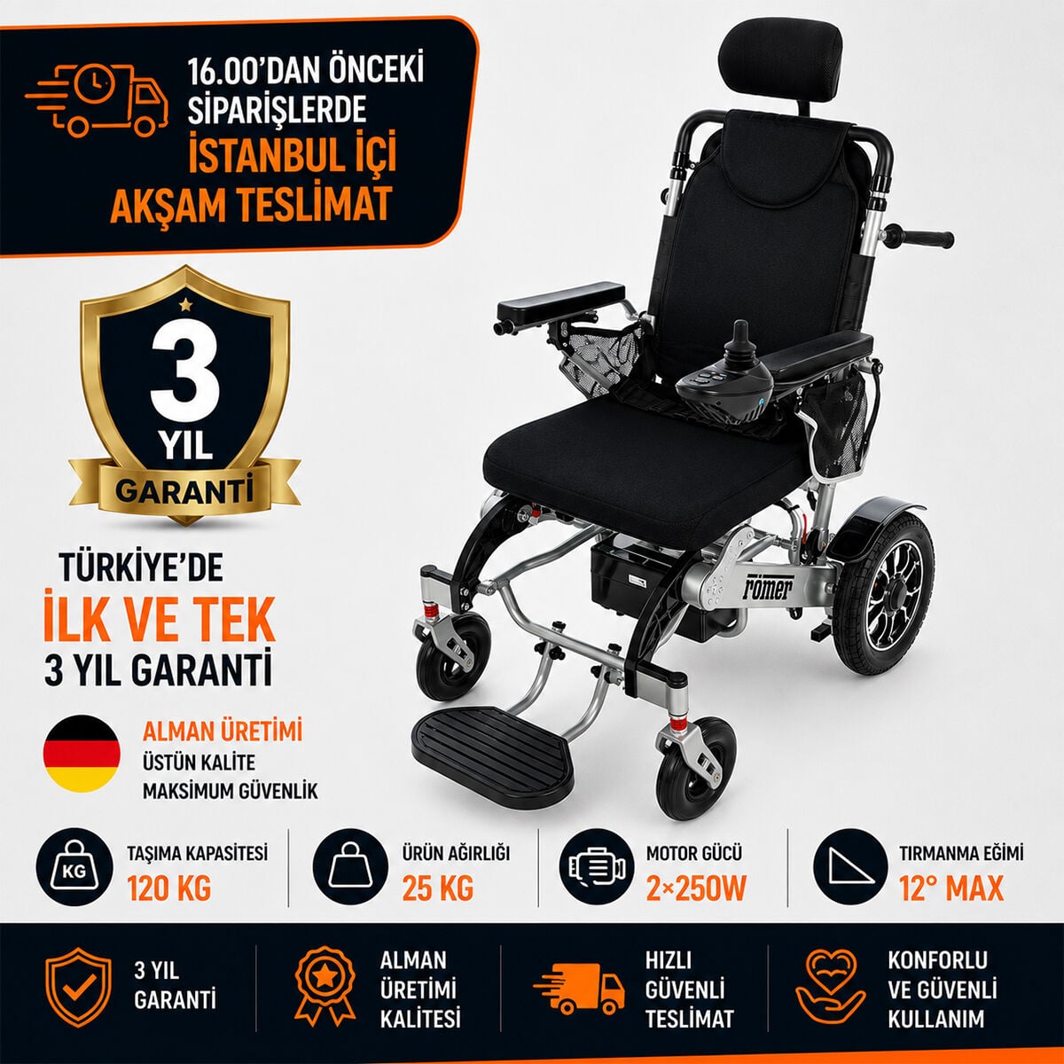 Römer R111 Uzaktan Kumandalı Lityum Akülü Sandalye