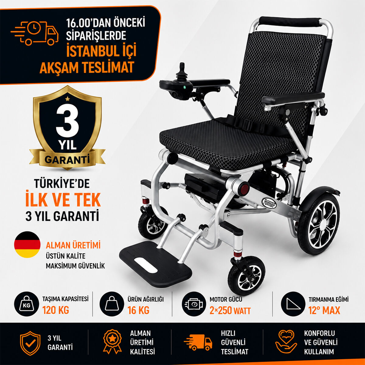 Römer R112 Hafif Lityum Akülü Tekerlekli Sandalye