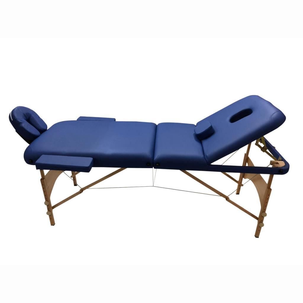 Comfort Plus 305 Ahşap Masaj Masası Mavi | Katlanabilir, Ayarlanabilir, 250 Kg Kapasiteli