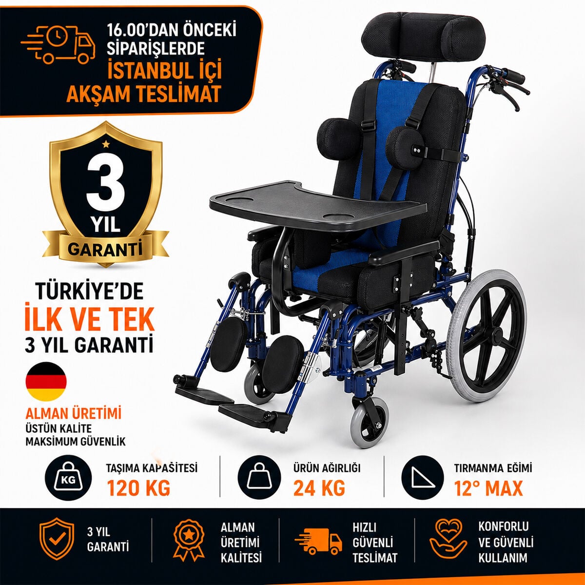 Römer R258 Spastik Yetişkin Manuel Tekerlekli Sandalye