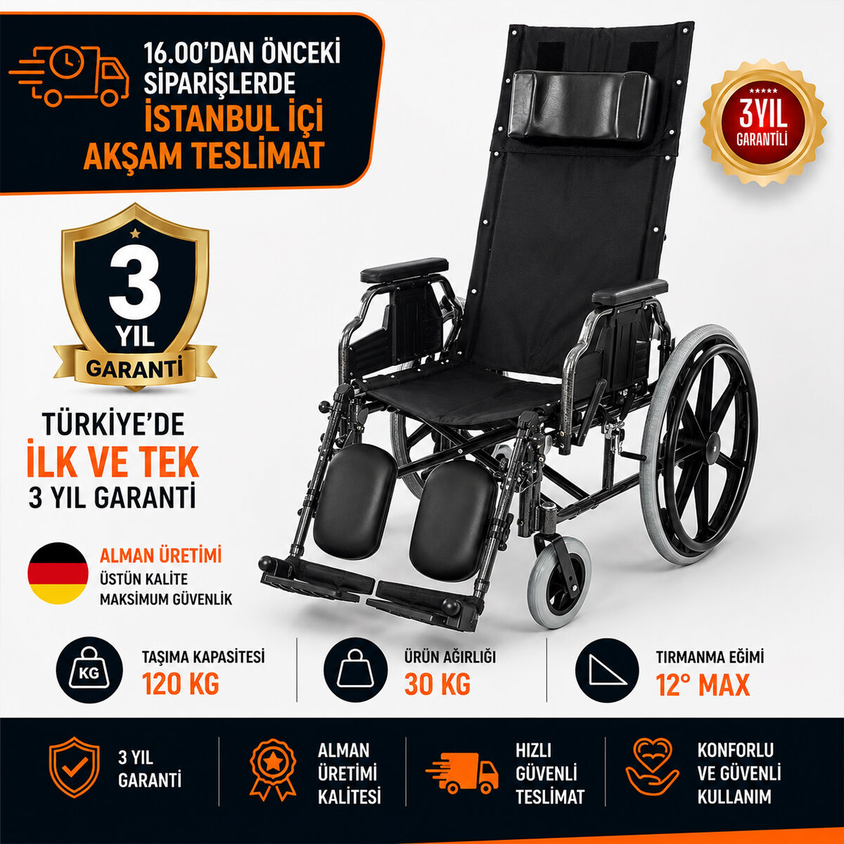 Römer R255 Sırtı Yatarlı Baldır Destekli Manuel Sandalye