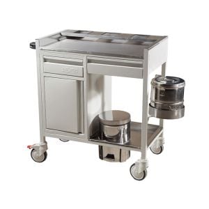 2 Çekmeceli Dolaplı ve Tromelli Pansuman Arabası E-254/B