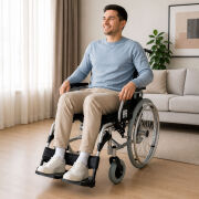 RÖMER R222 Özellikli Alüminyum Manuel Tekerlekli Sandalye 51 cm | Refakatçi Frenli Katlanabilir Premium Manuel Sandalye