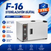 F-16 Dijital Sterilizatör | 16 Litre Dijital Kuru Hava Sterilizatörü, Kuaför, Güzellik Merkezi ve Klinik Kullanımına Uygun