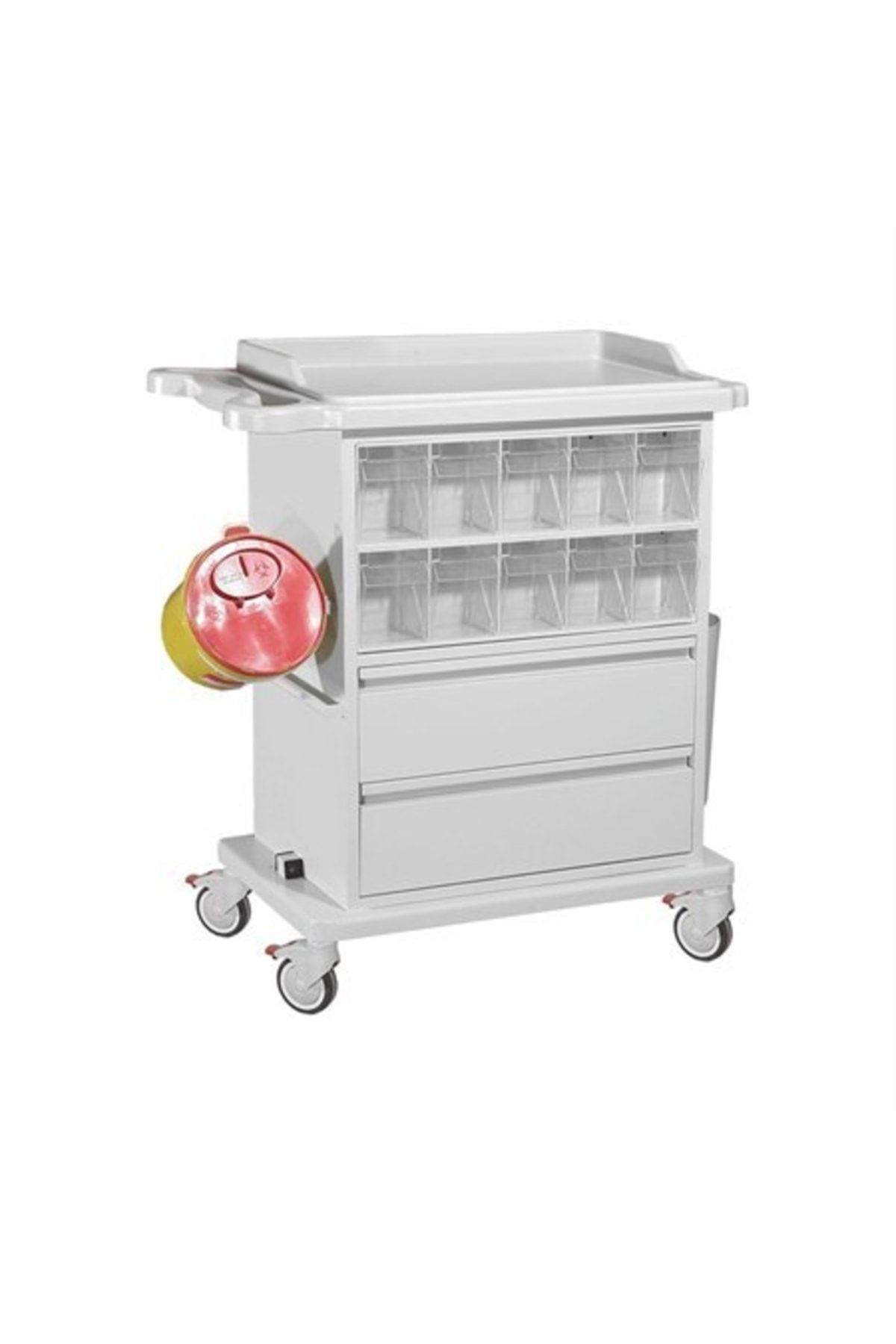 Acil Ilaç Ve Pansuman Arabası Cpr Tahta Ve Elektrik Prizi