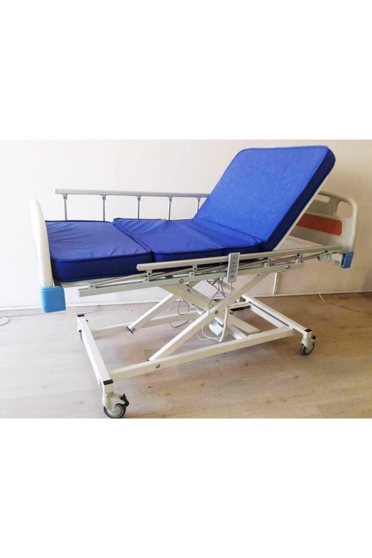 3 Motorlu Asansörlü Hasta Karyolası ( 2 Yıl Garantili ) TABANCA KORKULUKLU