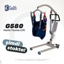 G580 Hasta Taşıma Lifti Lift Hasta Transfer Lifti hasta kalırma sadalyesi lifti Motorlu Kaldırma-İndirme, Demonte Tasarım, Şarjlı Batarya, WC-Banyo Uyumlu