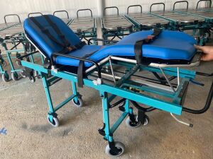 TAGESAN Katlanabilir Tekerlekli Ambulans Sedyesi | Mavi Hasta Taşıma ve Transfer Sedyesi