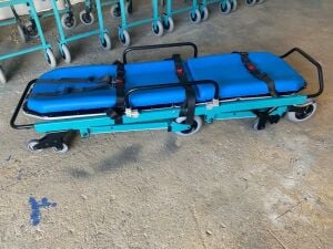 TAGESAN Katlanabilir Tekerlekli Ambulans Sedyesi Mavi