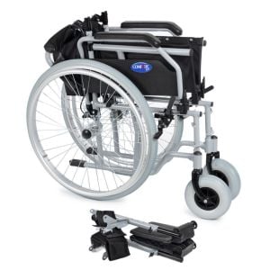 Comfort Plus DM-321 Hafif Alüminyum Tekerlekli Sandalye | 40 cm, 120 kg, Refakatçi Frenli, Katlanabilir