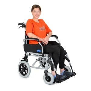Comfort Plus DM-337 45 cm Transfer Tekerlekli Sandalye | Alüminyum, Refakatçi Frenli, Katlanır