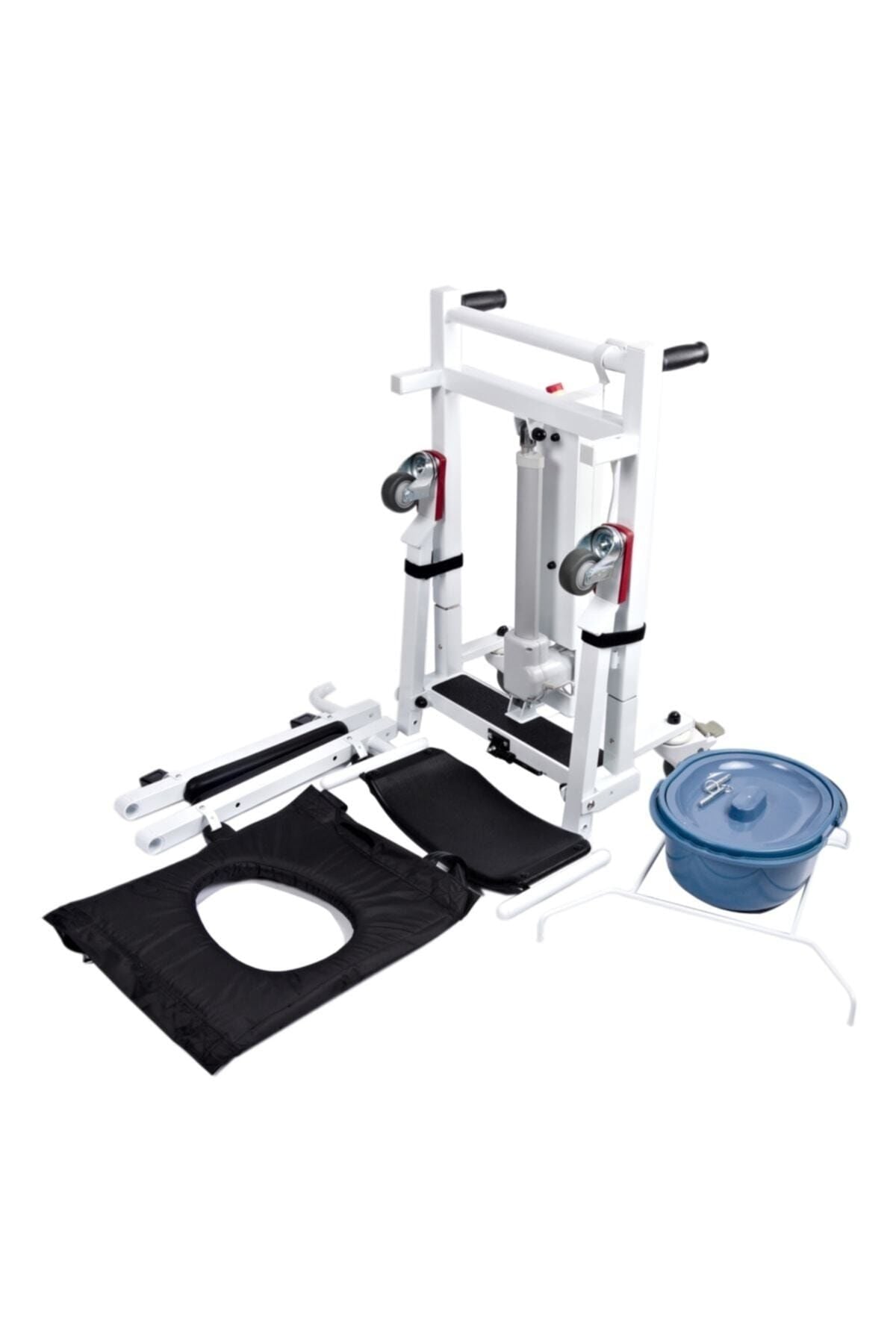 Dm-190u Portatif Mobil Lift Hasta Transfer Lifti hasta kalırma sadalyesi lifti Motorlu Kaldırma-İndirme, Demonte Tasarım, Şarjlı Batarya, WC-Banyo Uyumlu DM-190U NEW