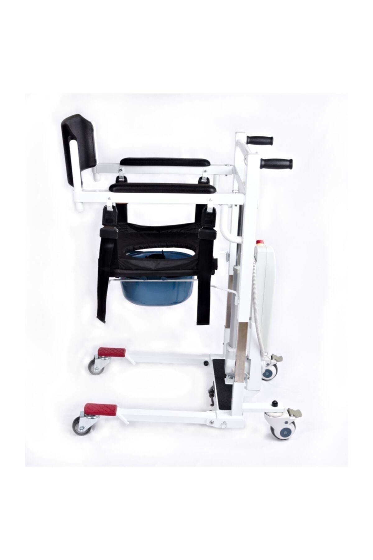 Dm-190u Portatif Mobil Lift Hasta Transfer Lifti hasta kalırma sadalyesi lifti Motorlu Kaldırma-İndirme, Demonte Tasarım, Şarjlı Batarya, WC-Banyo Uyumlu DM-190U NEW