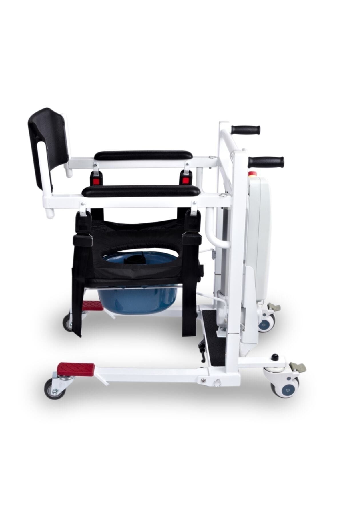 Dm-190u Portatif Mobil Lift Hasta Transfer Lifti hasta kalırma sadalyesi lifti Motorlu Kaldırma-İndirme, Demonte Tasarım, Şarjlı Batarya, WC-Banyo Uyumlu DM-190U NEW