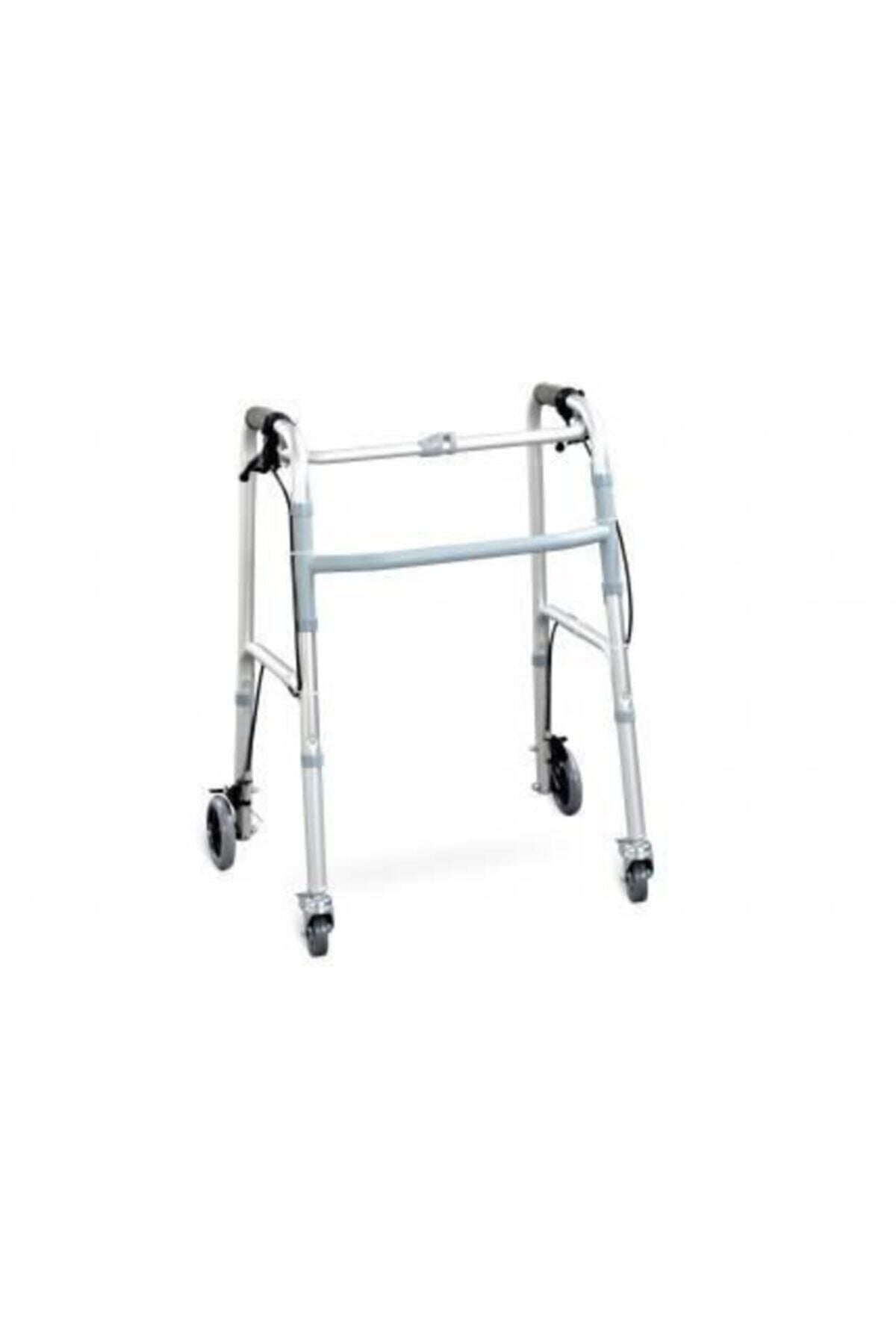 A-1022 Walker Dört Tekerlekli Frenli Katlanır Yürüteç | Alüminyum Hasta Yürüteci