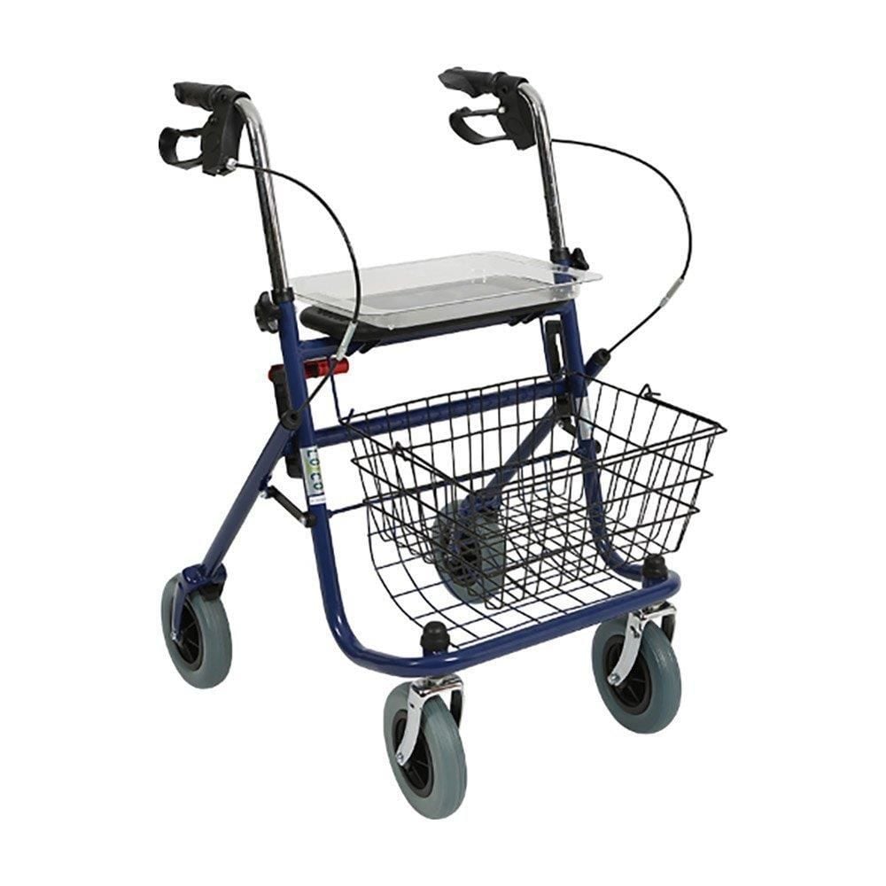 PR-882 Alüminyum Rollator Tekerlekli Rollator Walker | Oturaklı, Frenli, Sepetli, Katlanabilir 8 İnç Tekerlekli Yürüteç | Medikal Birlik