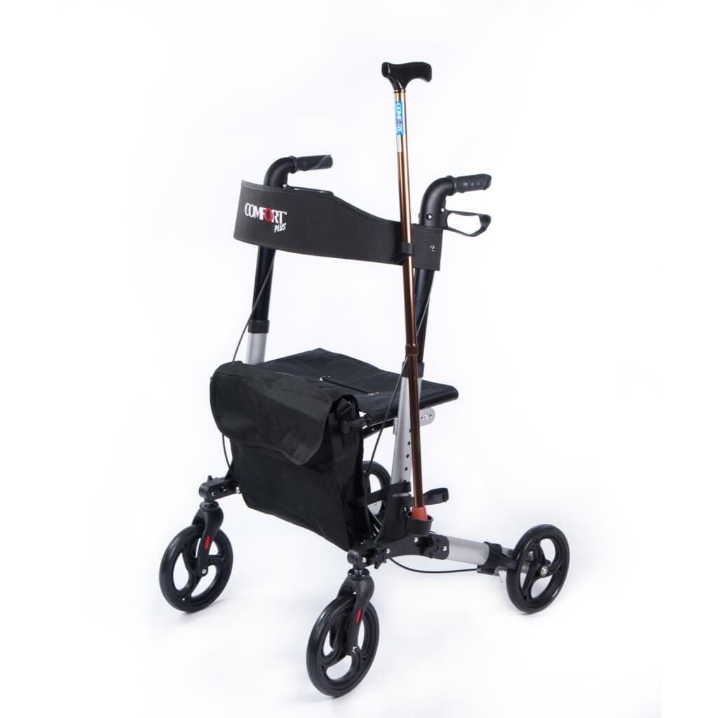 Comfort Plus DM-9102 Lüx Alüminyum Rollatör – Çantalı, Oturaklı, Frenli, Katlanabilir Yürüteç