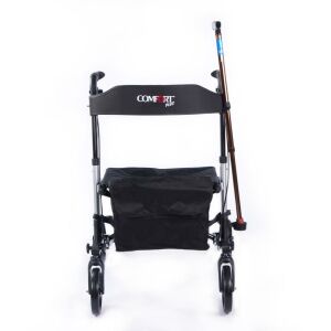 Comfort Plus DM-9102 Lüx Alüminyum Rollatör – Çantalı, Oturaklı, Frenli, Katlanabilir Yürüteç
