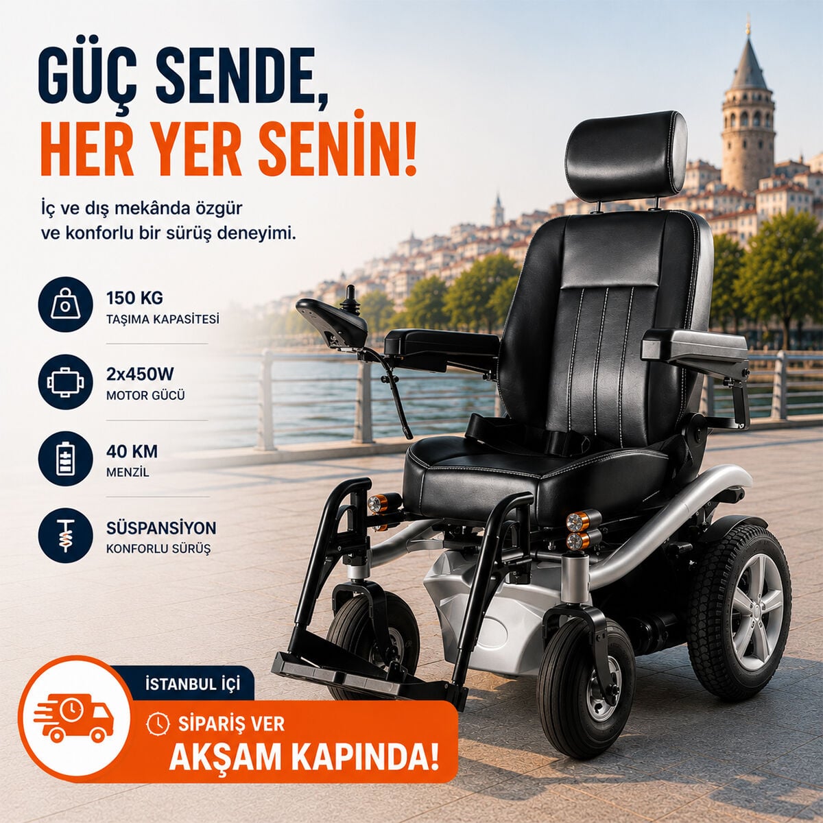 P268 Arazi Tipi Akülü Tekerlekli Sandalye | Güçlü, Konforlu ve Zorlu Zeminlere Uygun Üst Segment Model