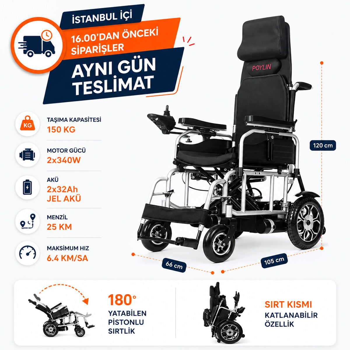 P200 Hafif Akülü Tekerlekli Sandalye