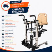 P770 Banyo-Tuvalet Özellikli Transfer Sandalyesi | Hidrolikli, Yükseklik Ayarlı ve Klozet Uyumlu Model