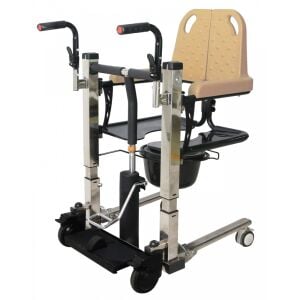 Poylin P770 Hidrolikli Ayarlanabilir Manuel Tuvalet Tekerlekli Transfer Sandalyesi hasta taşıma lifti klozet sandalye pedallı hasta arabası