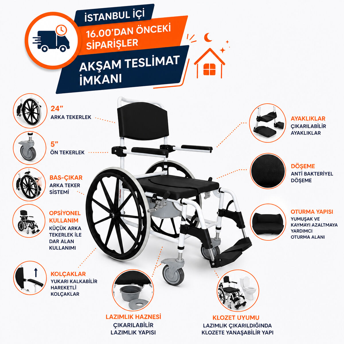 P617 Banyo ve Tuvalet Sandalyesi | Alüminyum Gövdeli, Klozet Uyumlu ve Pratik Kullanım