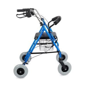 Comfort Plus DY049146L Kalın Tekerlekli Rolatör Yürüteç | Alüminyum Sepetli Katlanabilir Rollato