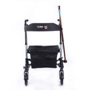 Comfort Plus DM-9102 Gümüş Lüx Alüminyum Rolatör Yürüteç Katlanabilir, Seyahat Ve Uçuş Için, Yüksekliği Ayarı Baston Tutucu