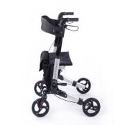 Comfort Plus DM-9102 Gümüş Lüx Alüminyum Rolatör Yürüteç Katlanabilir, Seyahat Ve Uçuş Için, Yüksekliği Ayarı Baston Tutucu