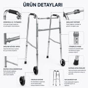 P551 Tekerlekli Walker | Tekerlekli, Katlanabilir ve Hareketli Gövdeli Pratik Walker