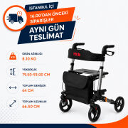 P777 Alüminyum Lüks Rollatör | Hafif, Katlanabilir ve Güvenli Yürüme Desteği