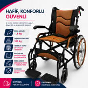 P807 Orta Tekerlekli Refakatçi Sandalye | Dengeli Sürüş, Kompakt Tasarım ve Güvenli Kullanım