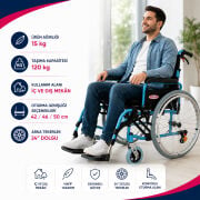 P957 Alüminyum Hafif Tekerlekli Sandalye | Hafif, Dayanıklı ve Günlük Kullanıma Uygun Manuel Sandalye
