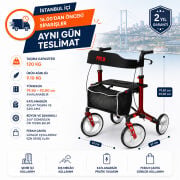 P888 Lüks Rollatör | Hafif, Katlanabilir ve Oturaklı Premium Rollatör