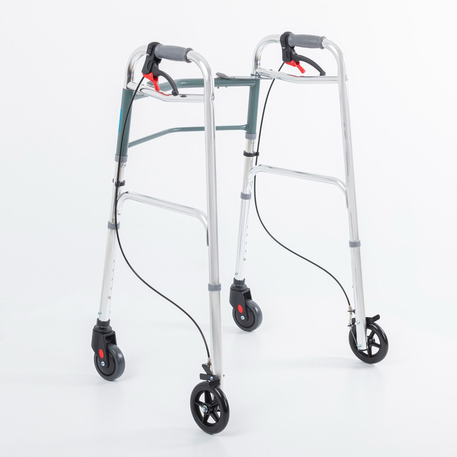 Kf8220l-5 Alüminyum 4 Tekerlekli Walker Yürüteç Büyük Tekerli Frenli Hasta Yürüteci Tekerli 1022 frenli